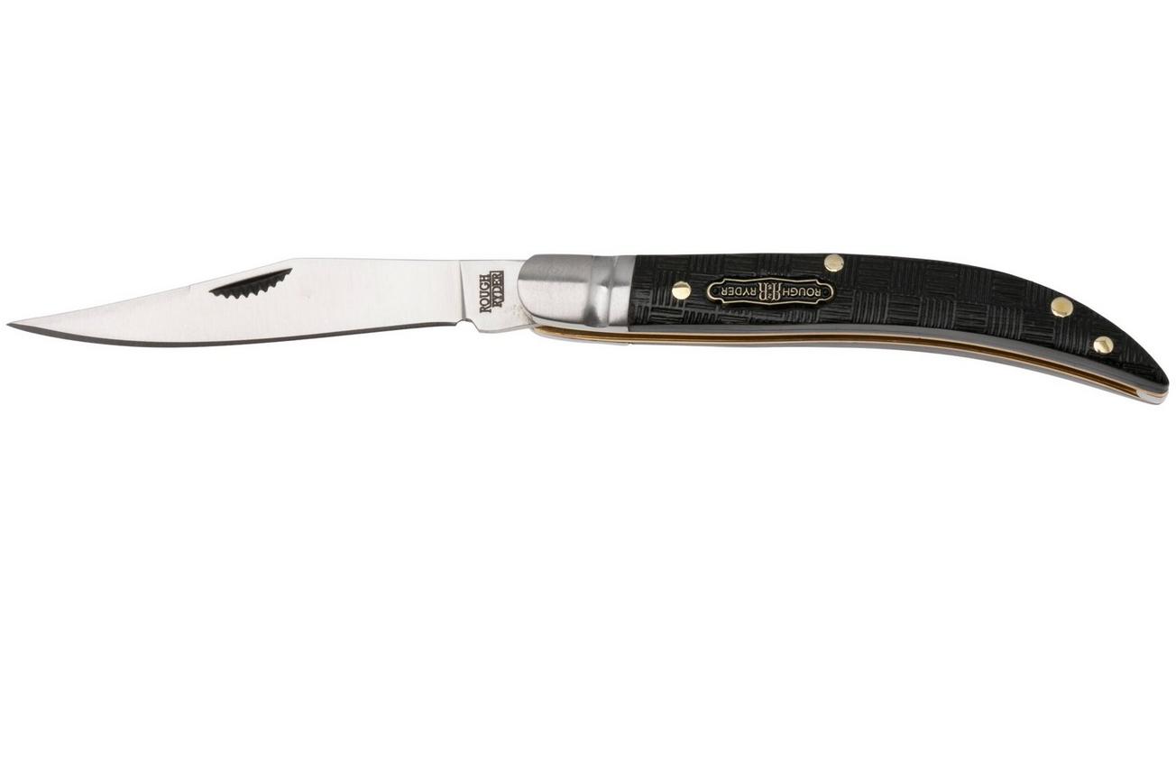 Rough Ryder Black Reserve Barehead Toothpick RR2566, Satin 440A, Textured Pakkawood, zakmes