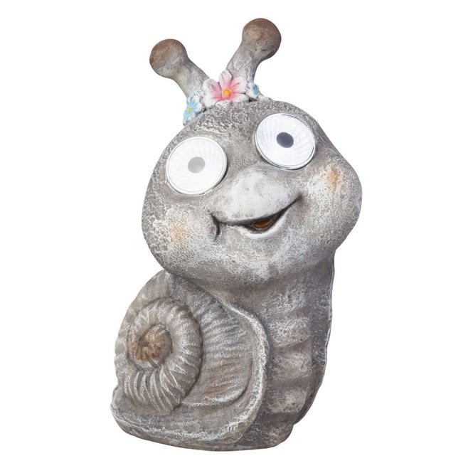 Schnecke mit Solar LED - aus Polyresin - ca. 16,5 x 12 x 24,5 cm