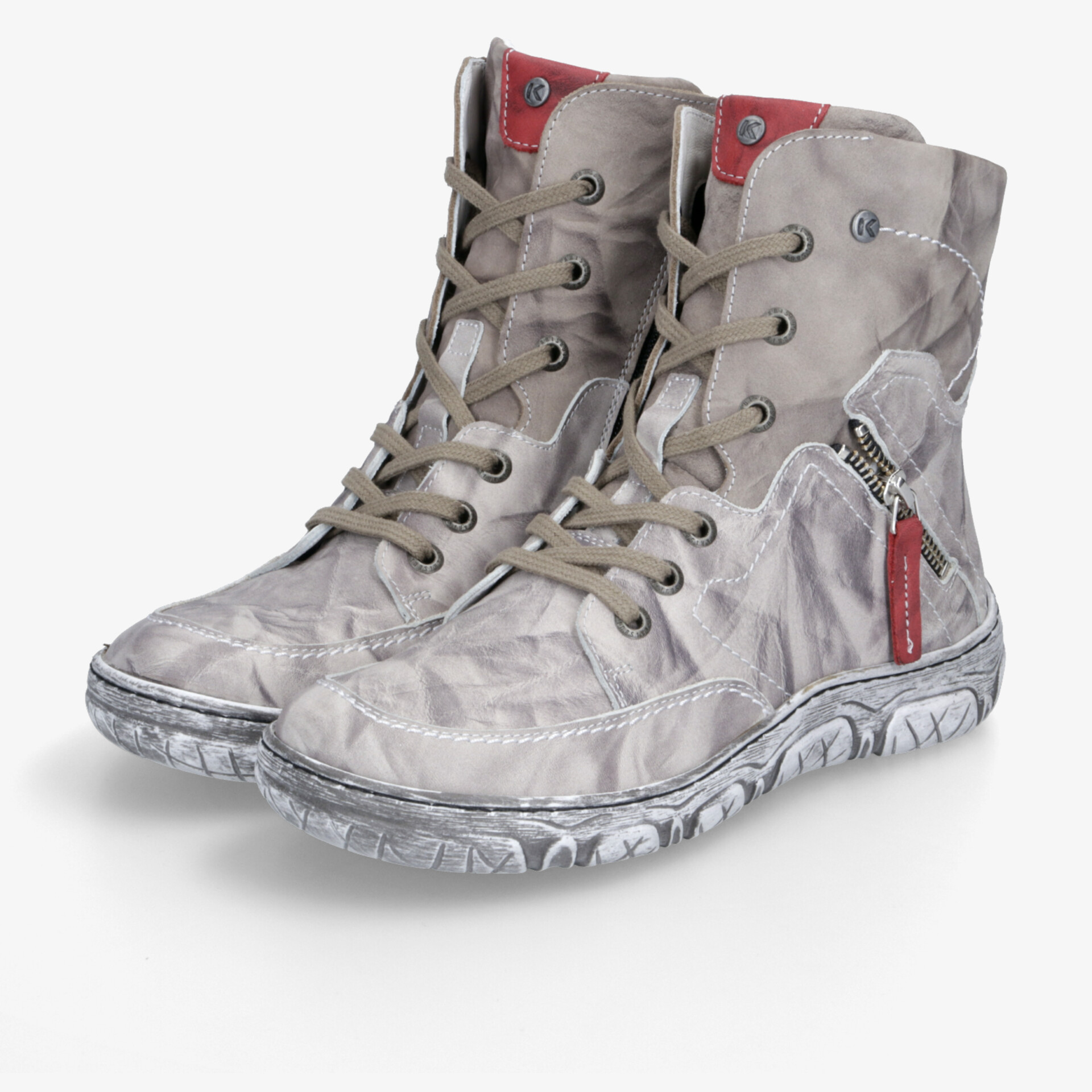 KRISBUT Damen Schnürstiefeletten beige