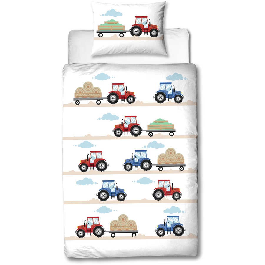 Traumhelden Bettwäsche Kinder-Bettwäsche, Flanell, 40x60 + 100x135 cm Traktor