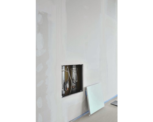 AluPlana® luchtdicht en stofdicht toegangspaneel met gipsplaatinzetstuk GKBI 2 x 12,5 mm en veiligheidspal 200 mm x 200 mm