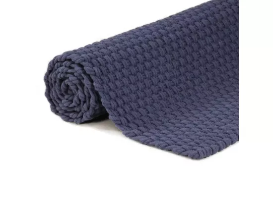 Prolenta Premium - Tapis rectangulaire Bleu marine 180x250 cm Coton