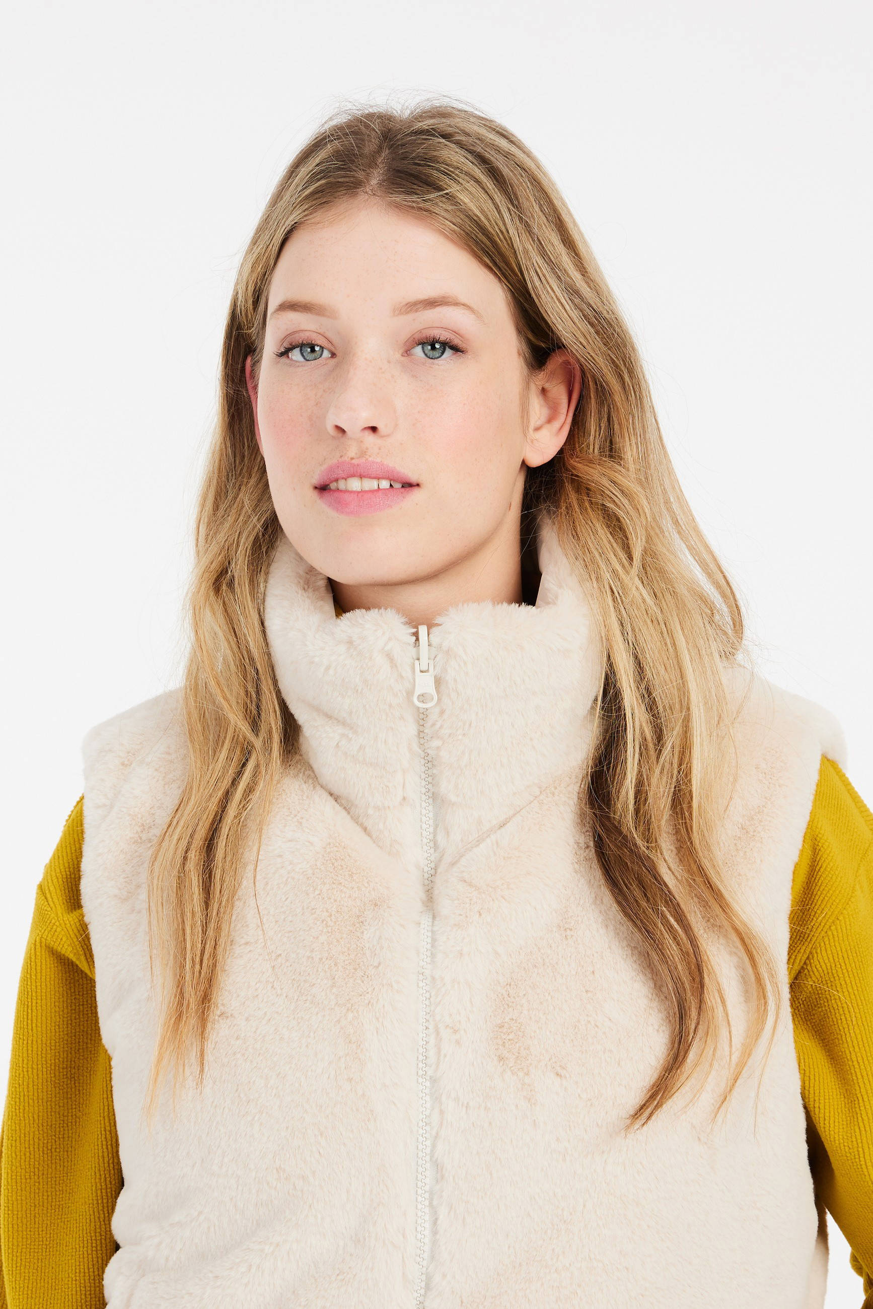 Protest imitatiebont bodywarmer ecru