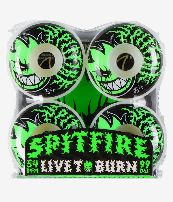 Spitfire Bighead Classic Deathmask Rollen (white green) 54mm 99A 4er Pack
