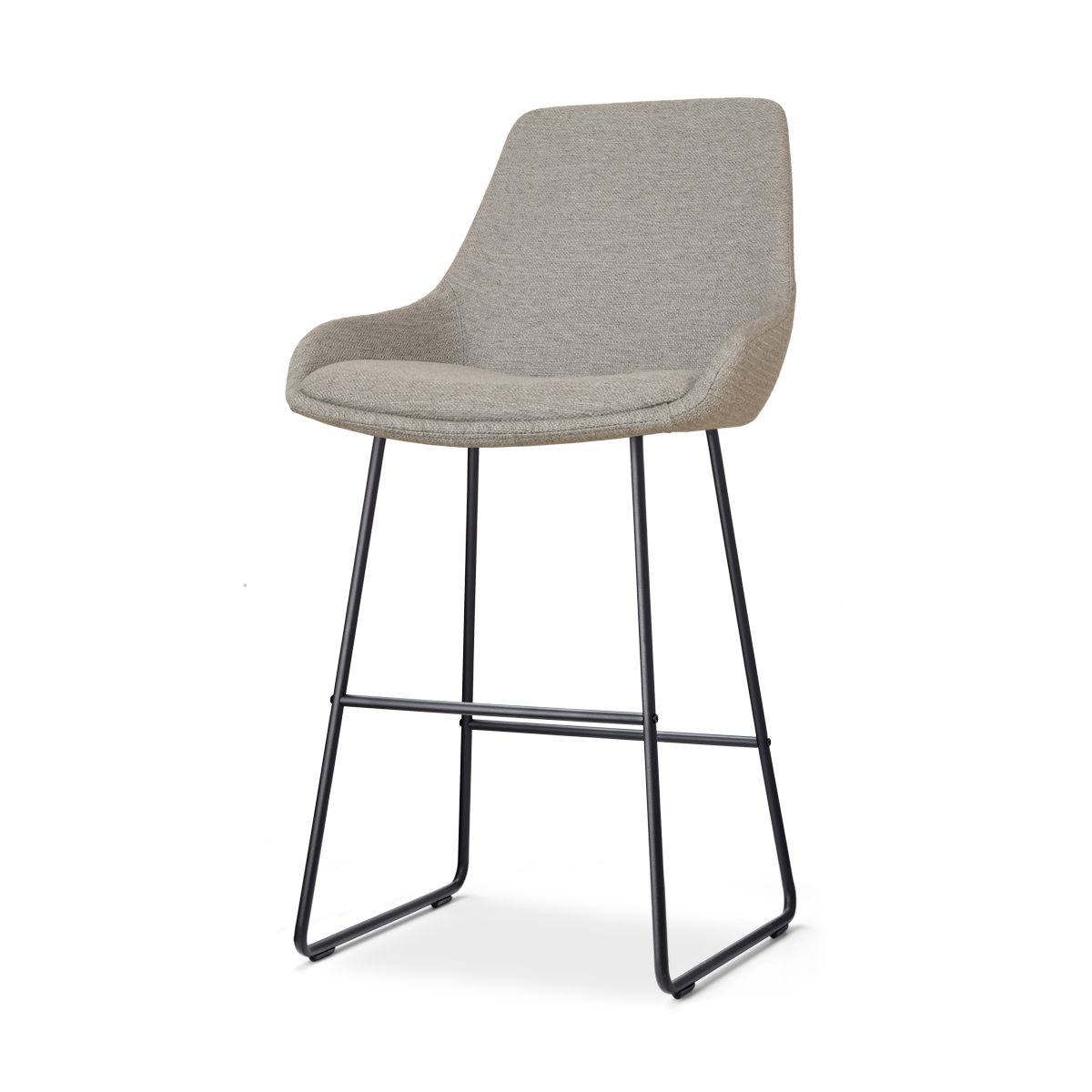 Barkruk Nino-Isa warm grijs - zwart onderstel - 75 cm