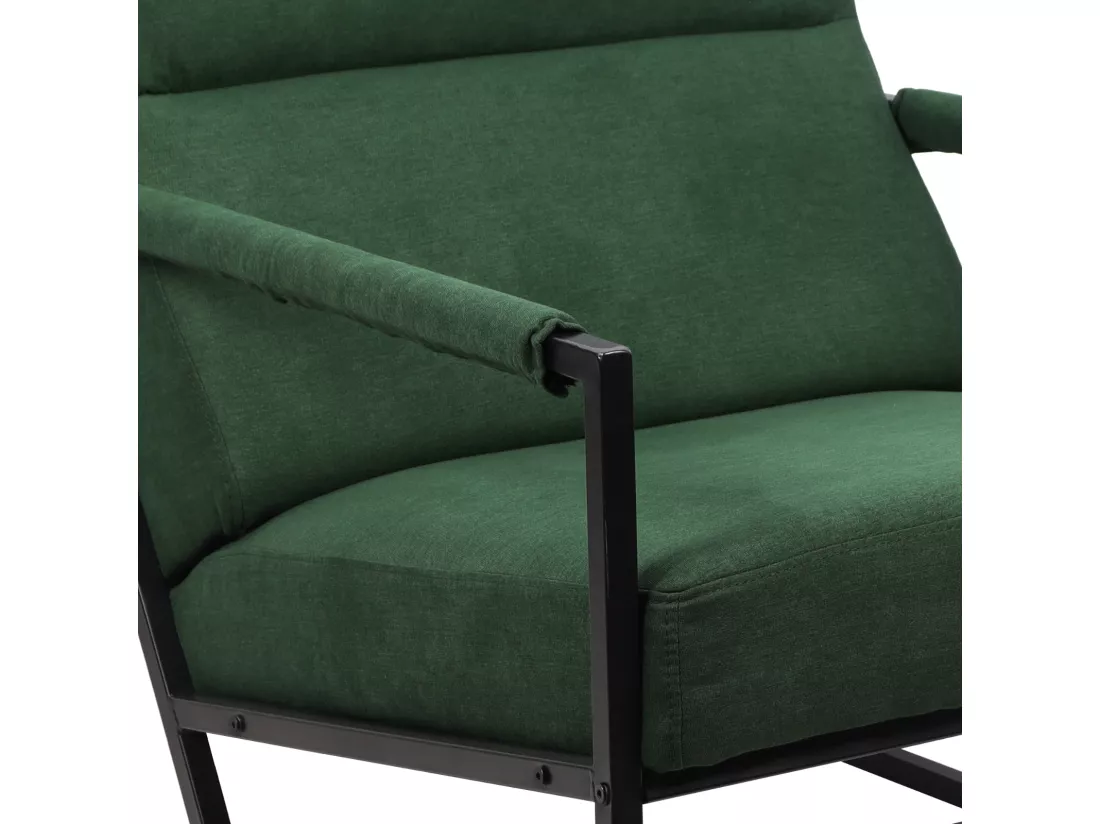 Chaise longue SVITA CHRIS Chaise de cocktail Chaise rembourrée avec accoudoirs Vert foncé