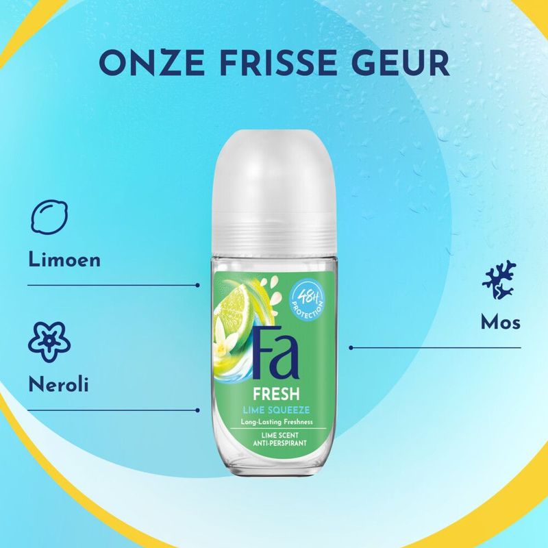 Fa - Deoroller - Caribbean Lemon - 6 x 50 ml - Voordeelverpakking