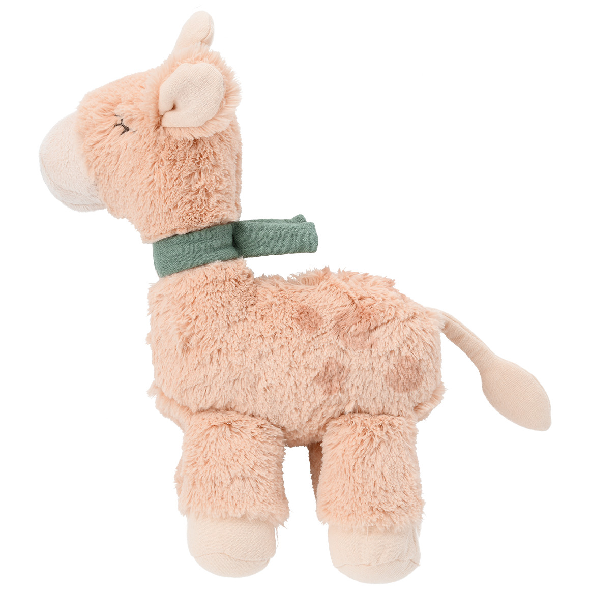 Topomini Kleine Plüschgiraffe mit Musselin-Halsband hellbeige