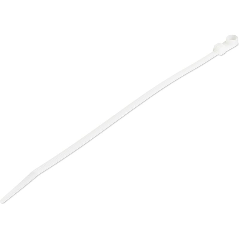 StarTech.com Colliers de Serrage avec Trous de Montage 20 cm - Largeur 4 mm - Diam. de faisceau 52 mm - Résistance 22 kg - Colliers autobloquants en Nylon 66 avec trous de vis - Homologués UL - 100 pcs