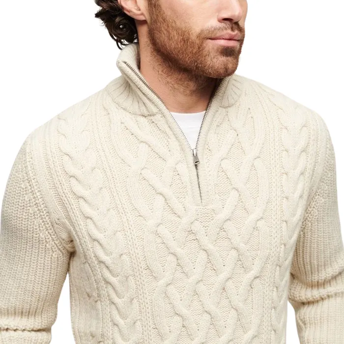 Superdry Jacob Cable Knit Half Zip Trui Heren