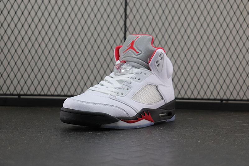Jordan 5 Retro Fire Red Silver Tongue