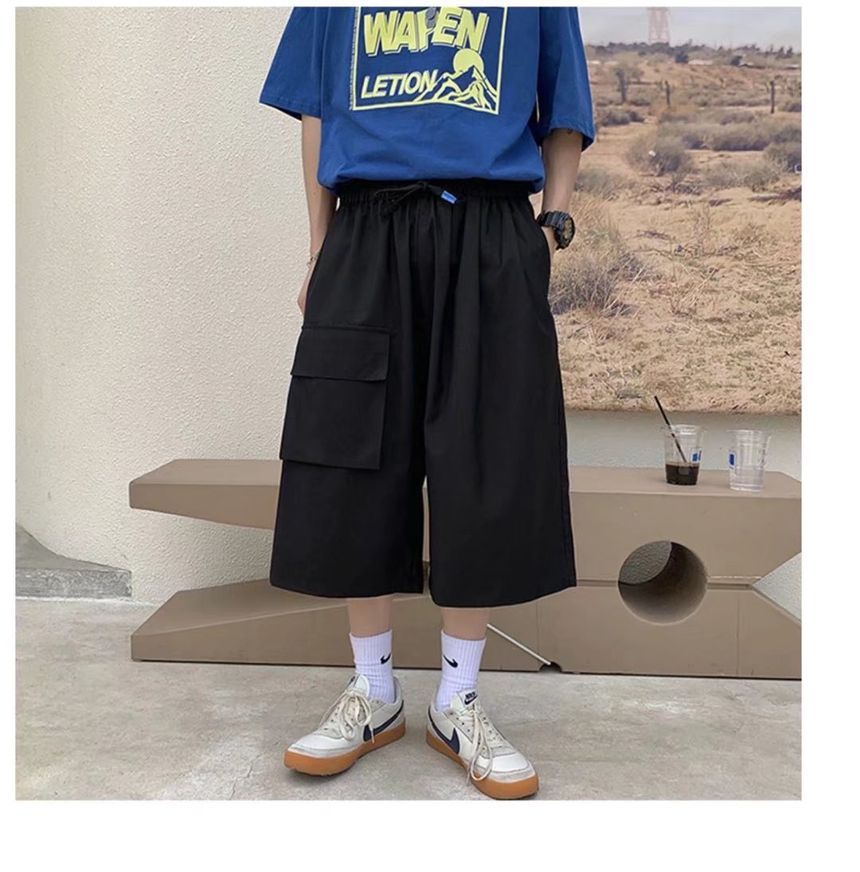 Dukakis - Cargoshorts met wijde pijpen en effen taille