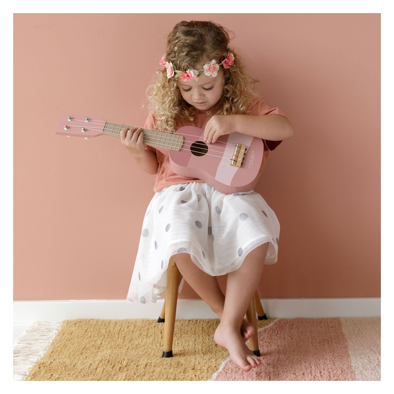 Little Dutch Houten Gitaar Roze