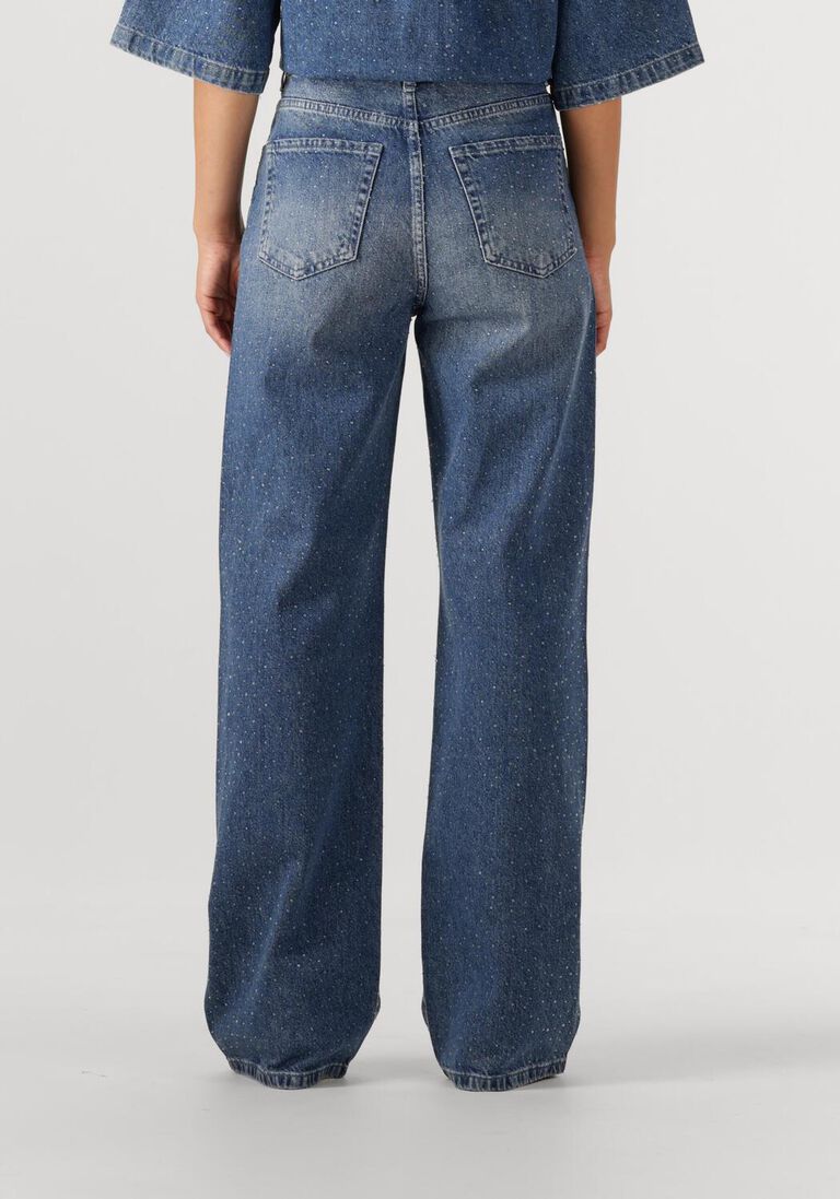 blauwe dante6 wide jeans nuit rhiestone wide leg jeans