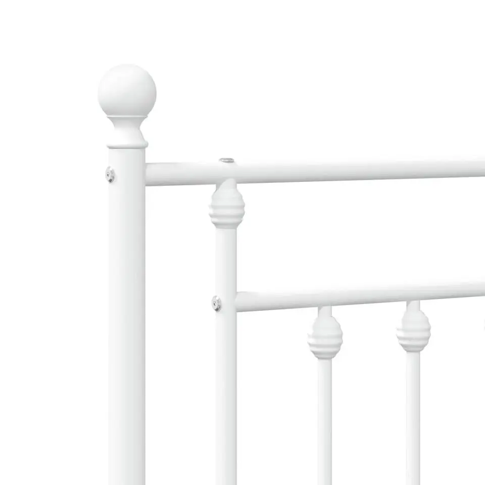 vidaXL - Bed frame met hoofd- en voeteneinde - Wit - Metaal - 90x200 cm