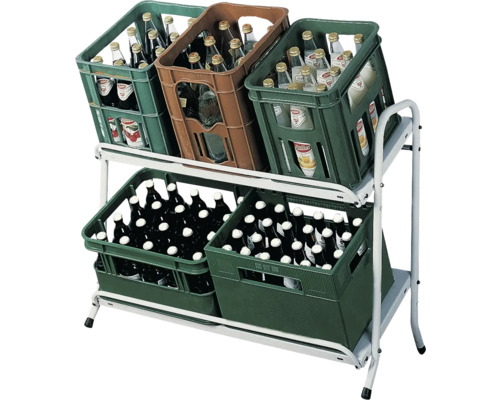 Krattenstandaard, drankkrattenplank, Schulte 74,5x95x40 cm, wit