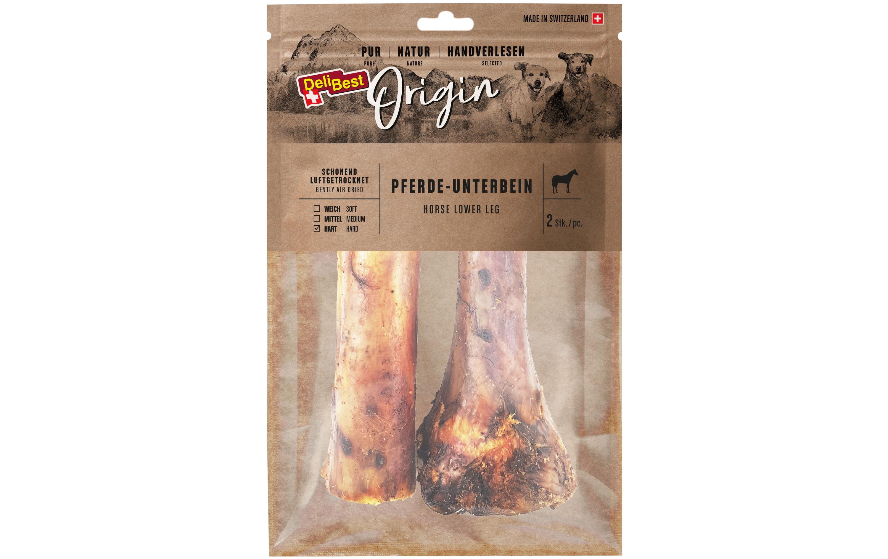 Kausnack Origin Pferde-Unterbein kurz ca. 15 cm, 2 Stk.Luftgetrockneter Kauartikel für Hunde