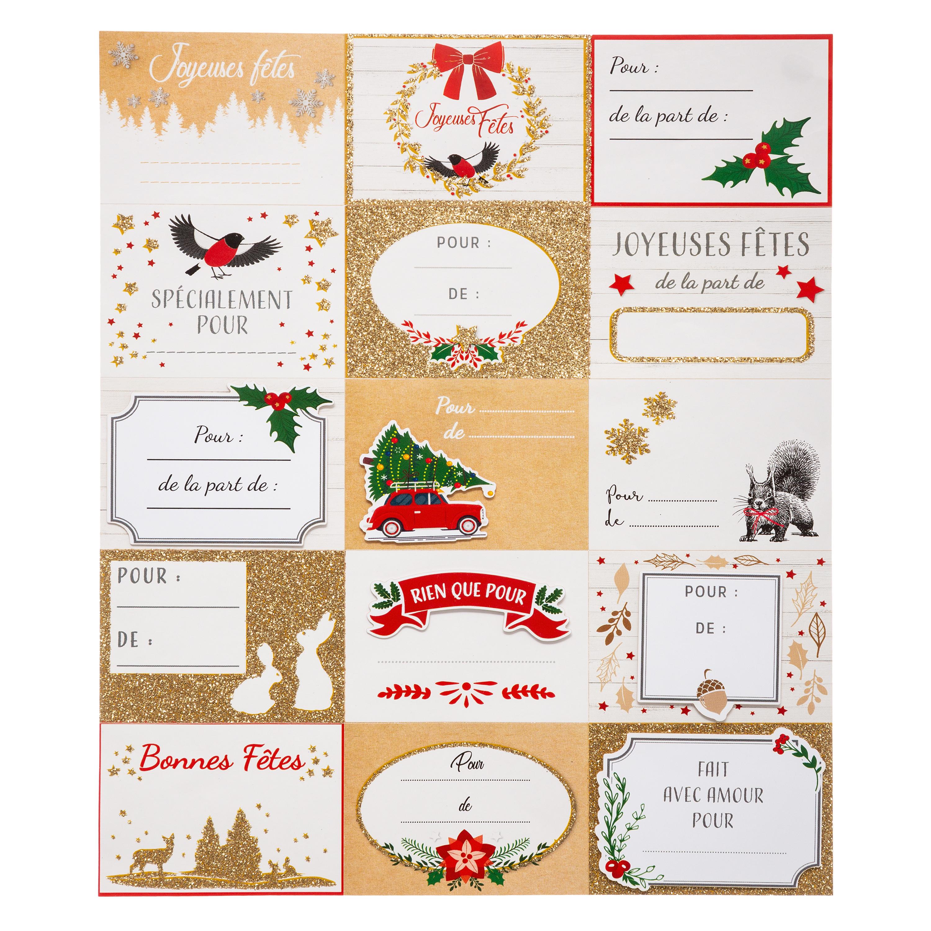ETIQUETTES PAQUET CADEAU POP X15 PIECES