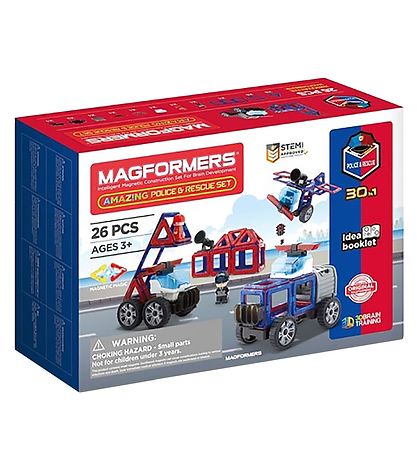 Magformers Erstaunlich Police Ente Rettung Set - 26 Teile