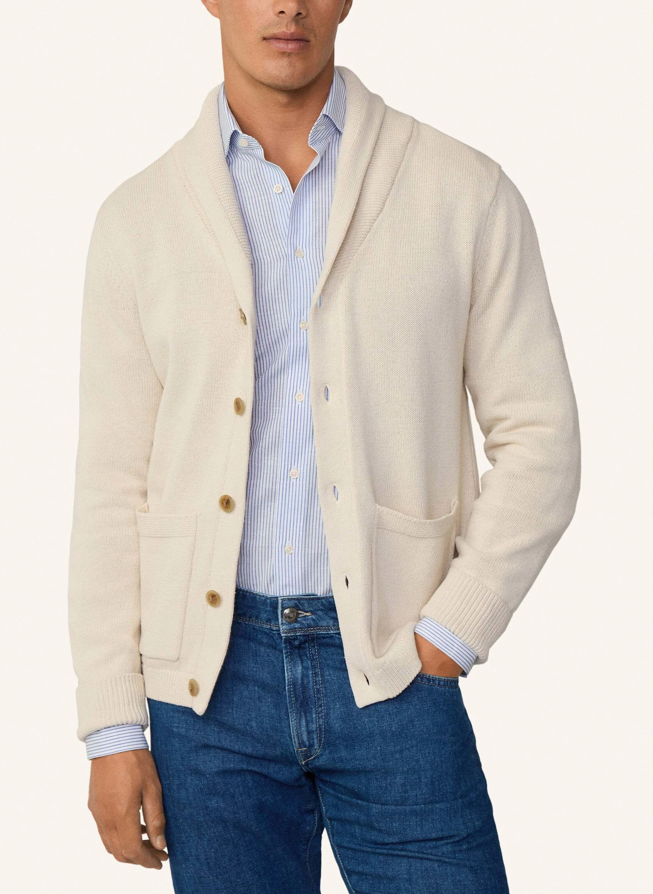 HACKETT LONDON Strickjacken Cardigan COT LIN SHAWL CARDI