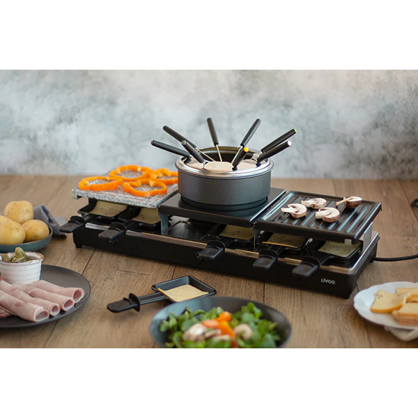 Appareil à raclette fondue 12 personnes 1650 W Livoo