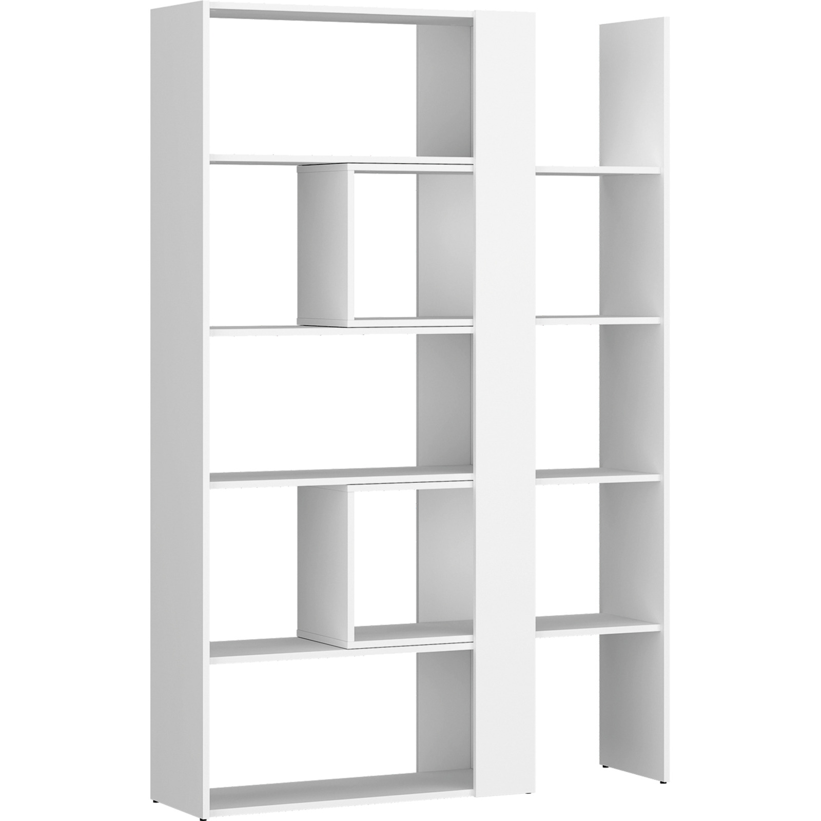 Regal Slide Dekor weiss, Breite verstellbar, 82-144 x 180 x 35 cm