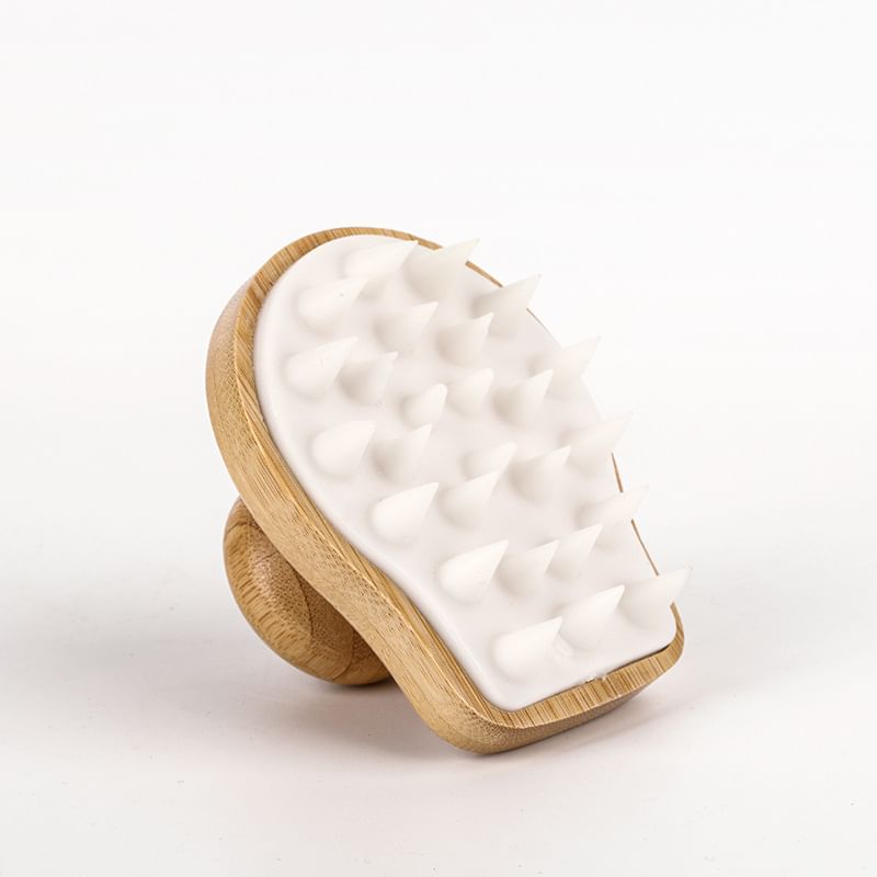 Fondes - Siliconen Hoofdhuidmassager met Houten Handvat