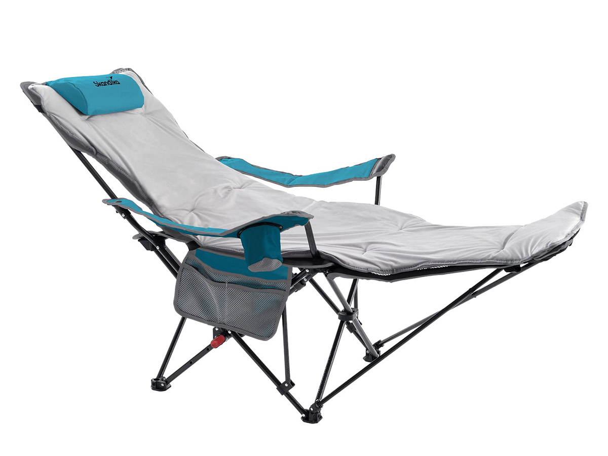 Skandika Toras relaxstoel met voetensteun en kussen - Blue