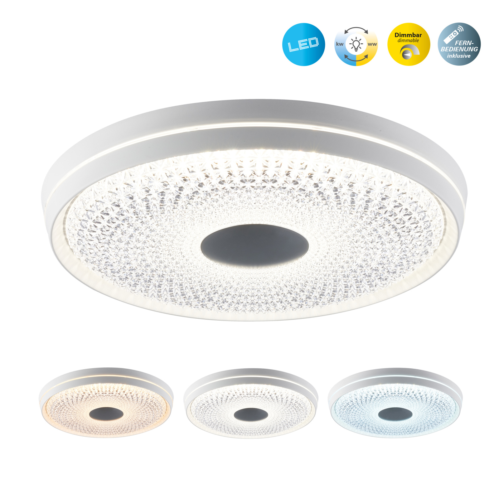 LED-Deckenleuchte BOISE - weiß - dimmbar - Ø 51 cm