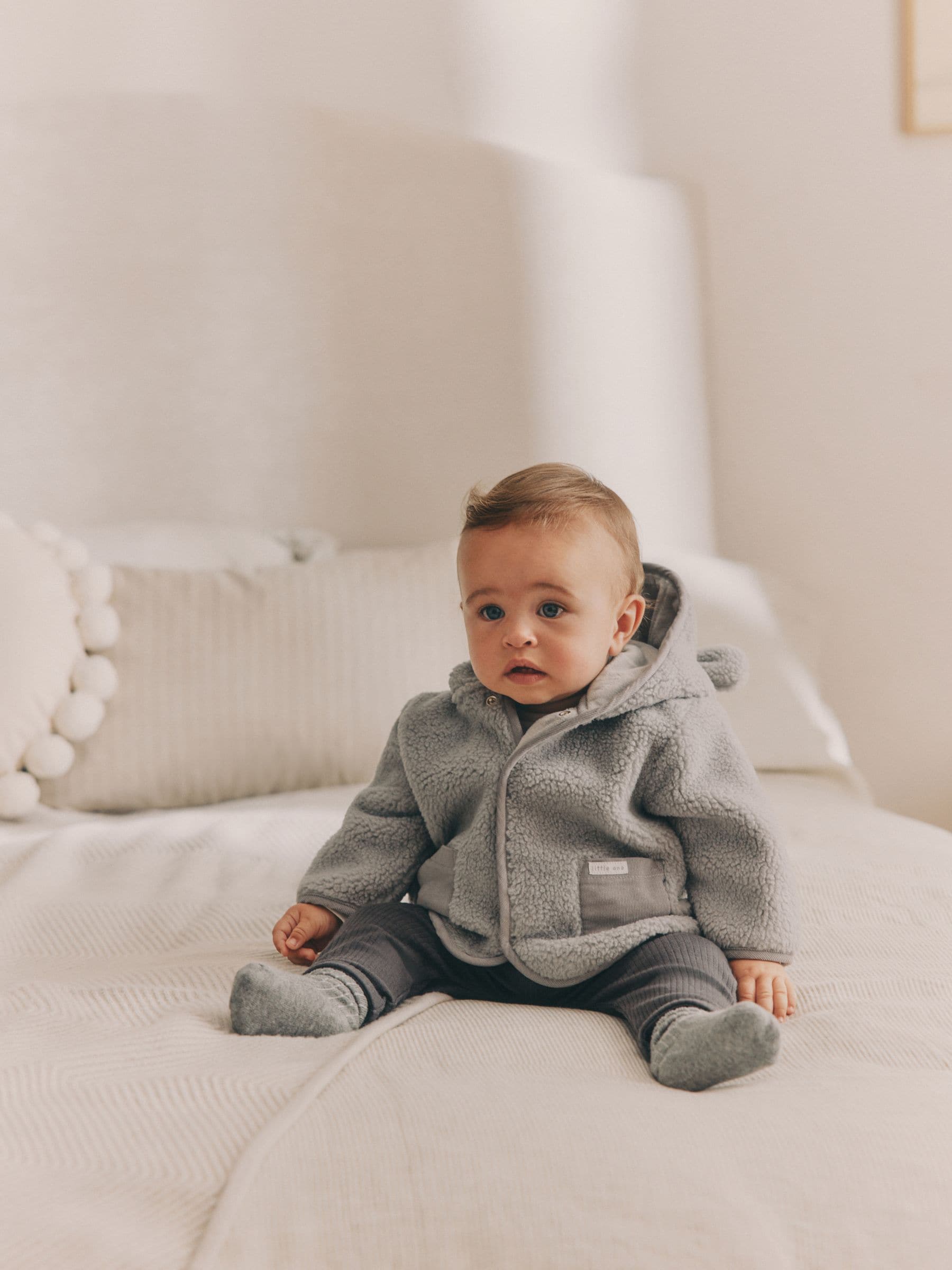 Grijze beer - Knusse Borg Fleece Babyjack