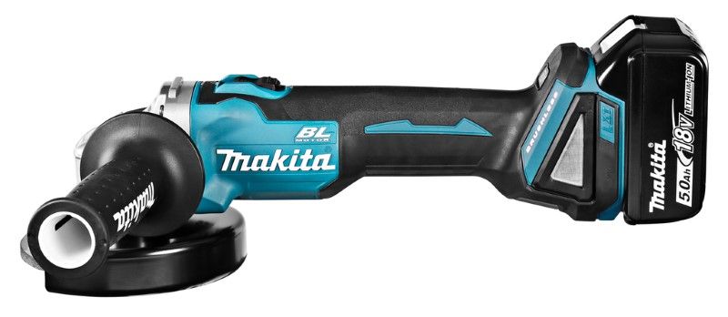 Makita DGA504RTJ 18V Li-ion accu haakse slijper set (2x 5.0Ah) in Mbox - 125mm - koolborstelloos