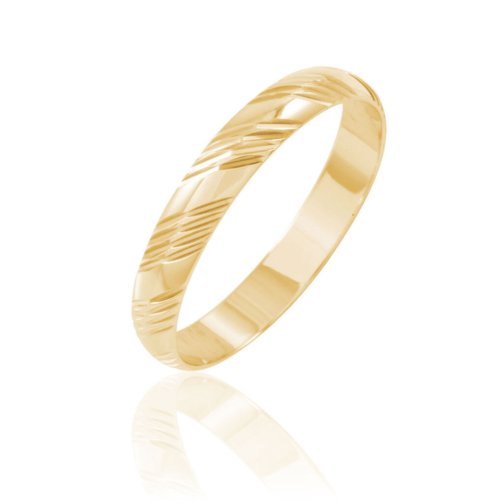 Alliance Hercule Striee Demi Jonc Classique Or Jaune