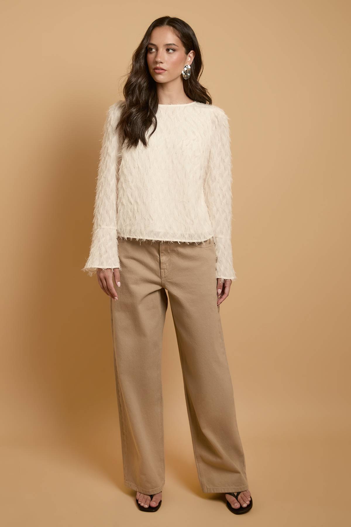 Oasis Blouse À Manches Évasées Avec Dos Noué