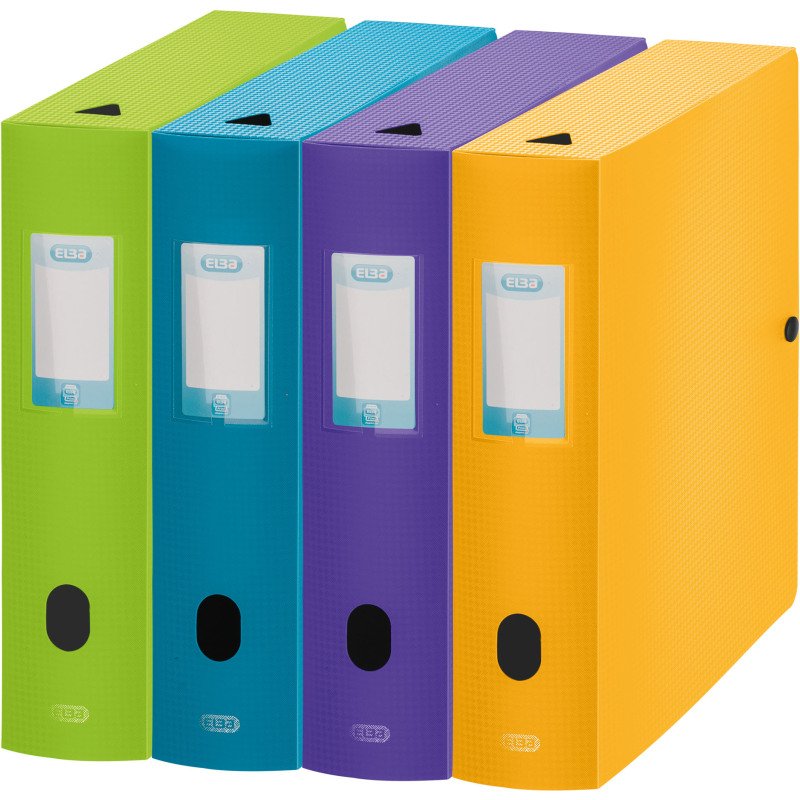 Boîte de classement plastique OXFORD Memphis dos 8 cm couleurs assorties mode