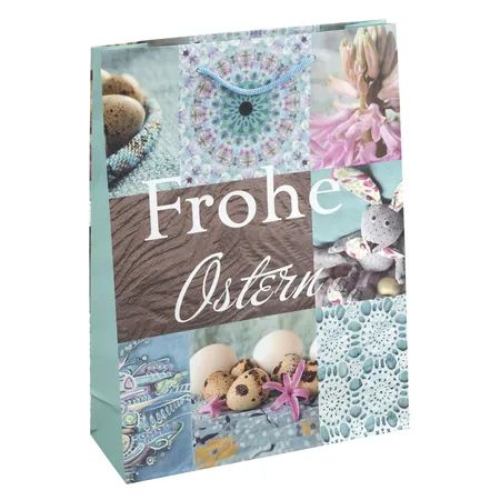 Idena 31448 Geschenktasche Ostern, 1 Stück, 5-fach sortiert