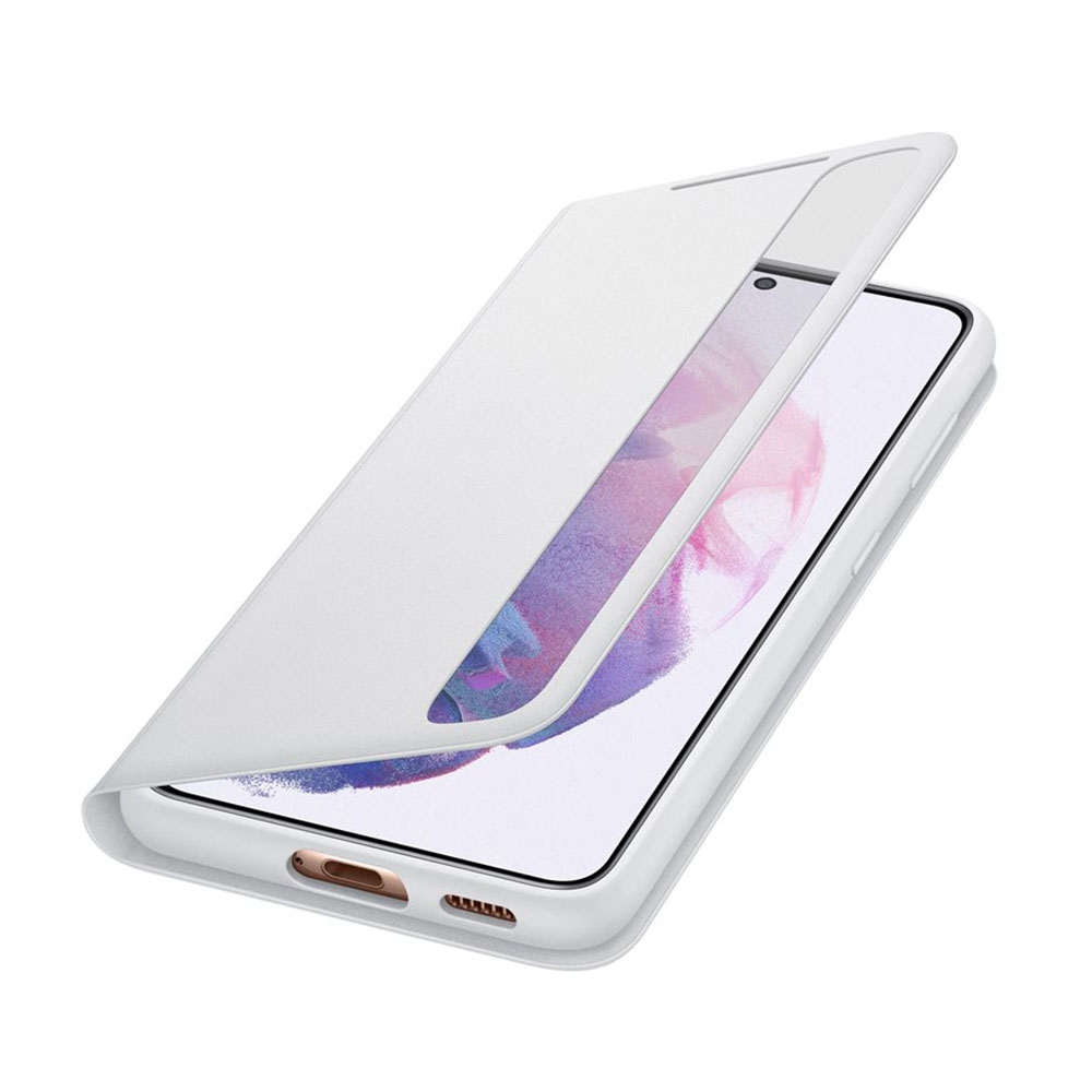 Galaxy S21 5G Antibakterielle Smart Clear View Cover Flipcase Hülle (EF-ZG991CJEGEW) - Hellgrau
