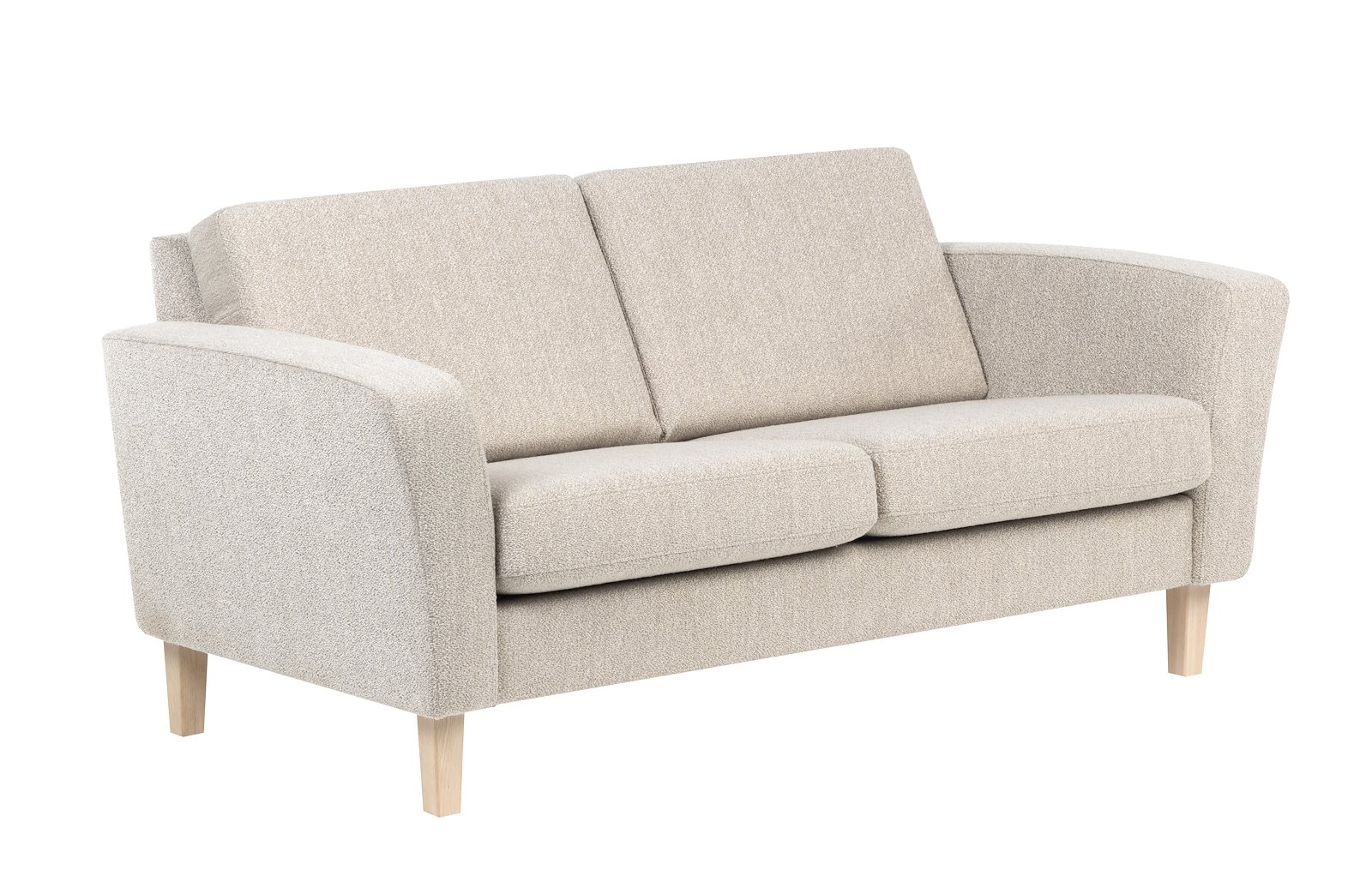 Slogen 2-seter sofa Tekstil Dragon Sand med standard ryggpute. Vange A og hvitpigmentert ben 178.