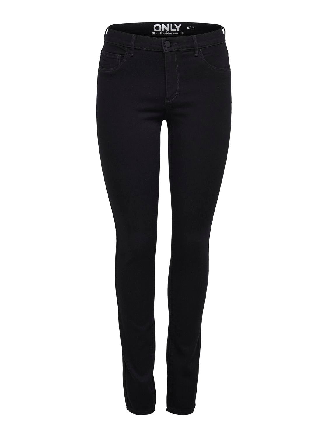 ONLRAIN Mittlere Taille Skinny Fit Jeans Black Denim