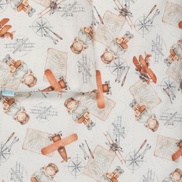 Bink Bedding Raf Dekbedovertrek - 120 x 150 cm - Vliegtuigenprint