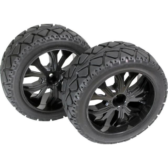 Absima 1:10 Buggy Komplette hjul Tarmac forward 5 eger Sort 1 Paar
