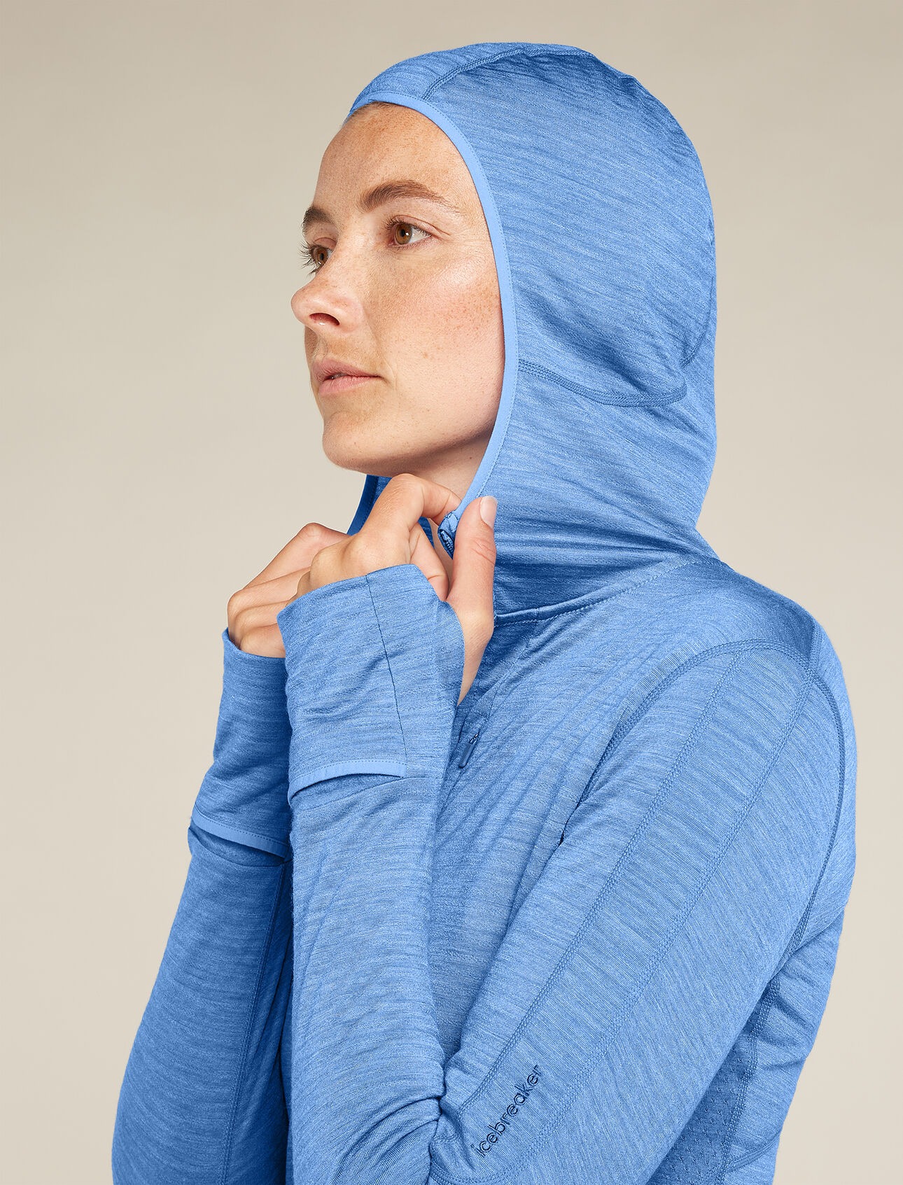 Merino Blend 200 Realfleece Descender LS Zip Hoodie Dame Baja