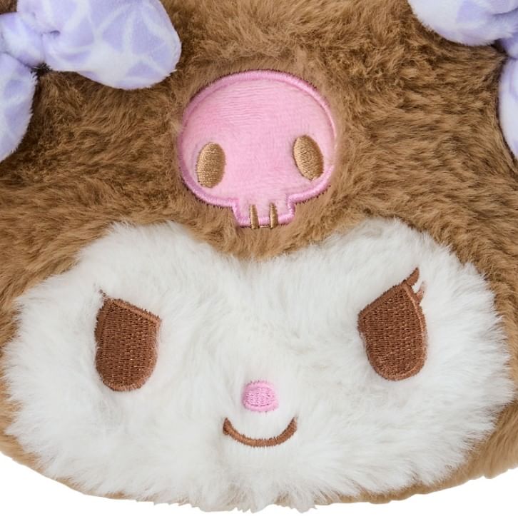 Sanrio - Kuromi Face Fluffy Makeup Pouch (Nagomi Pastel Series)