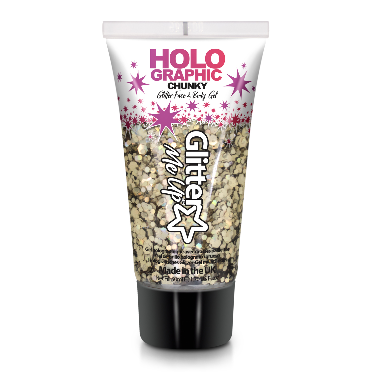 Glitter Me Up Holographic Face & Body Glitter Gel Golden Girl