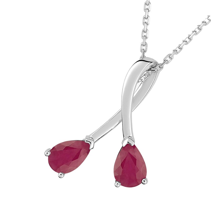 Collier Femme - rubis - Or 18 Carats - Longueur : 42 cm