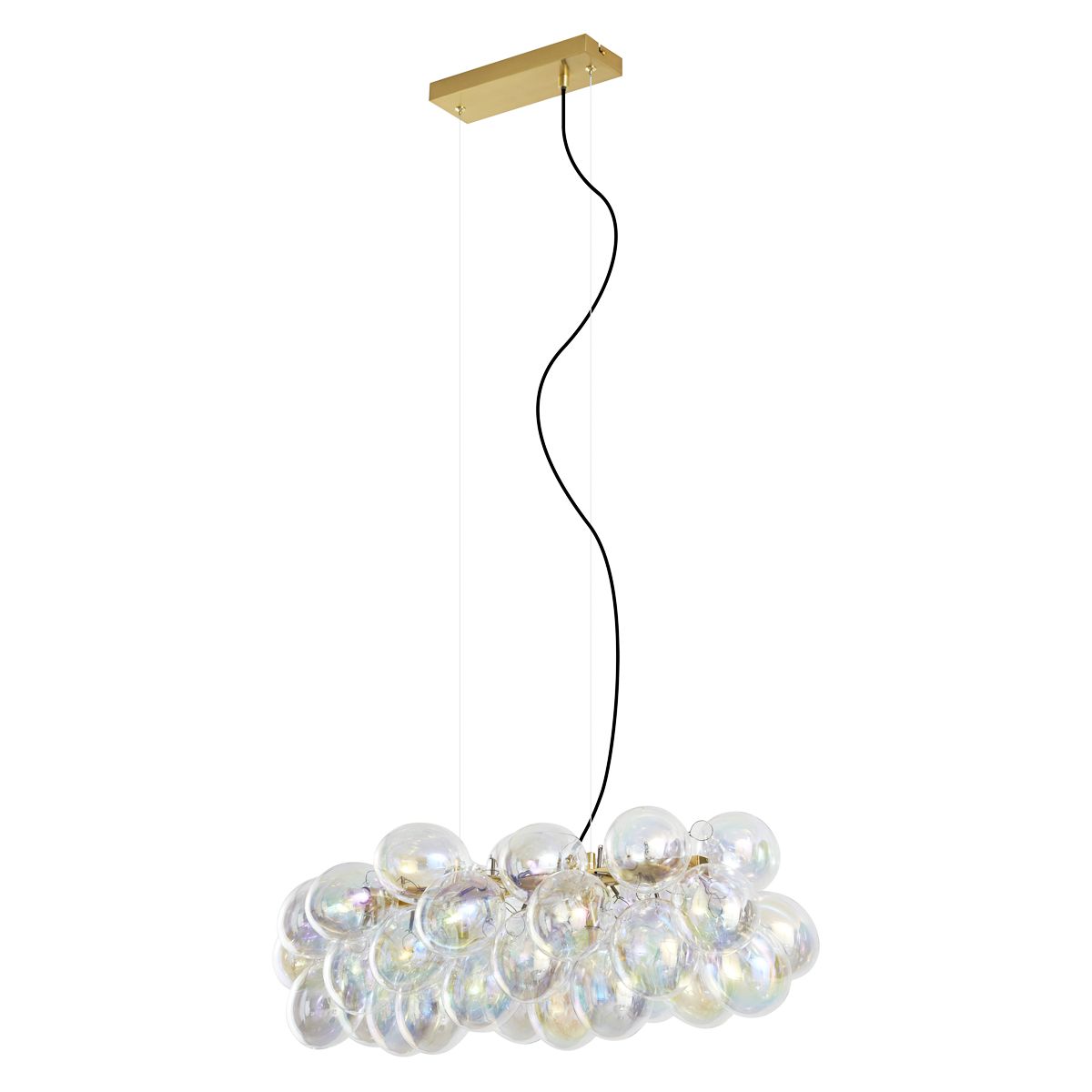Design hanglamp goud met regenboog glas 8-lichts - Uvas