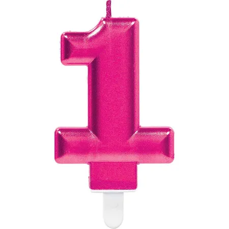 amscan Zahlenkerze 1 Sparkling Celebrations pink