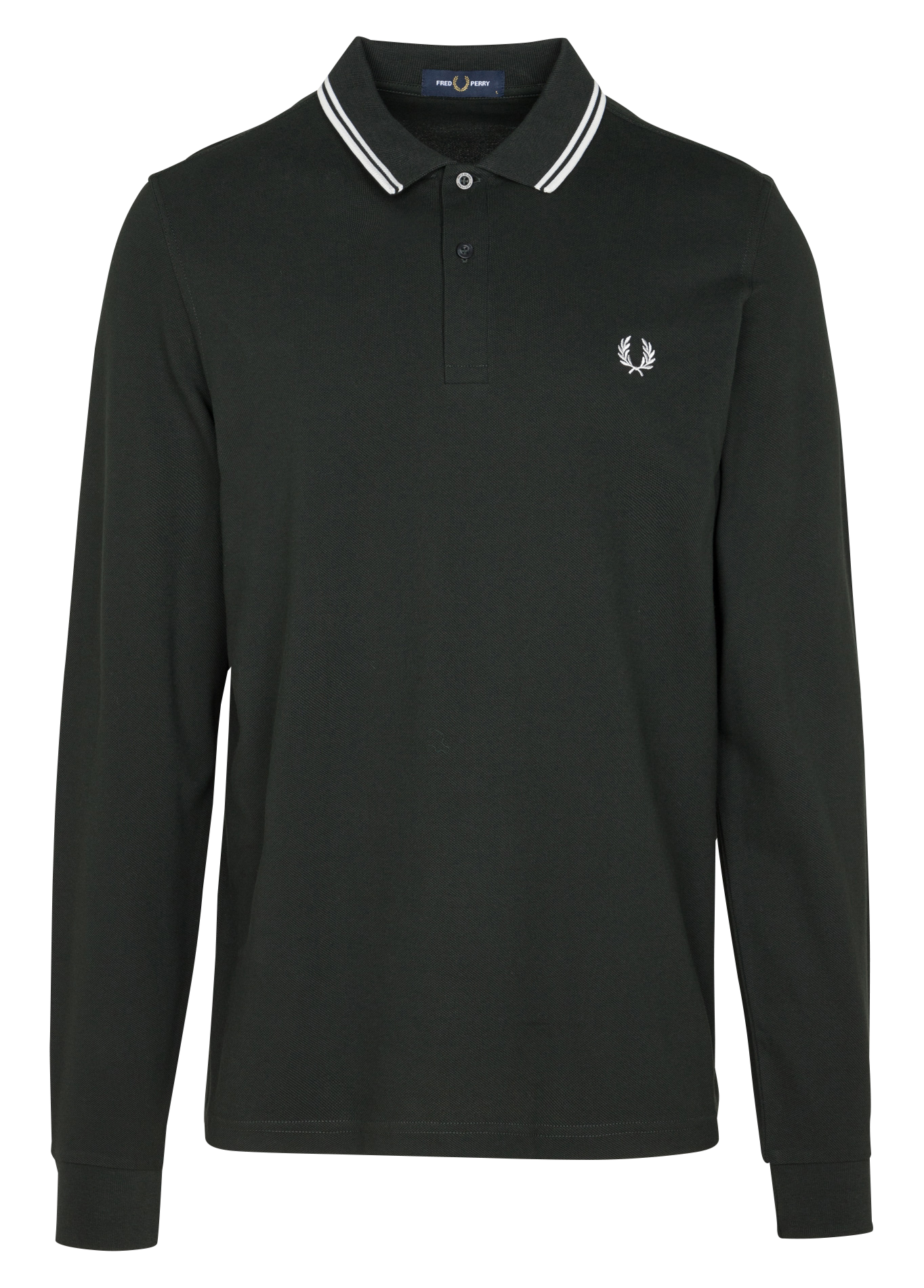 Polo manches longues en coton piqué | Vert