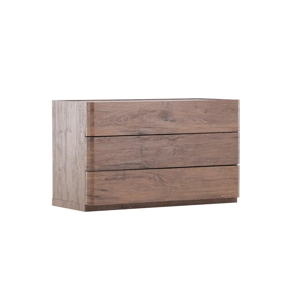 Ladekast 3 Lades - Donkerbruin MDF - 100x48x60cm - Noble