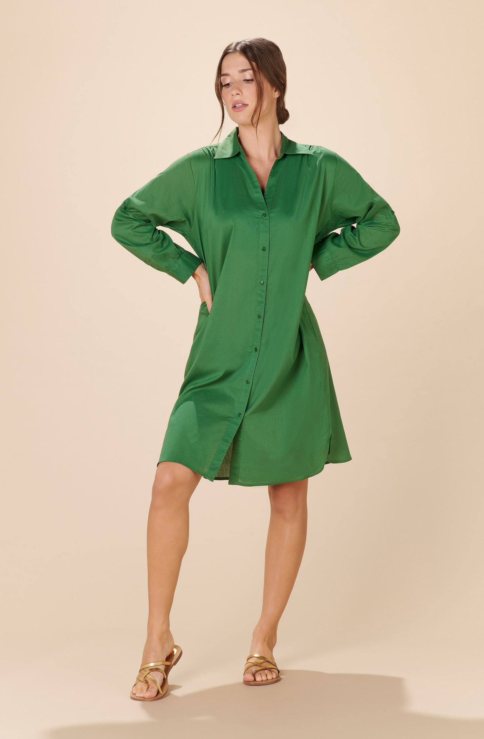 cassandre Robe chemise vert olive Vert olive