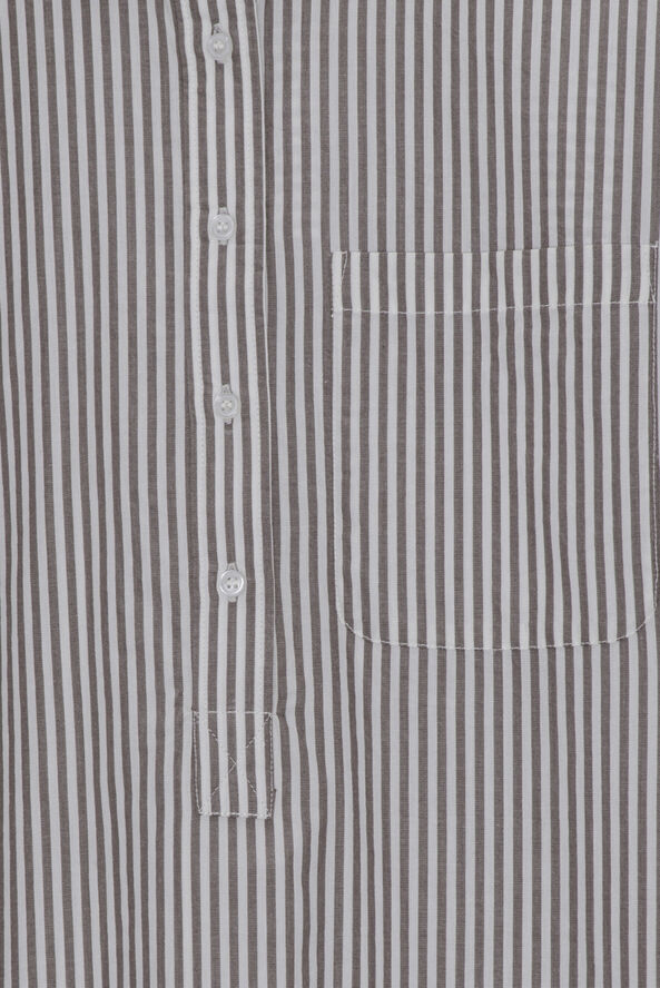 Moshi Moshi Mind relieve shirtdress stripe Dark taupe / ecru